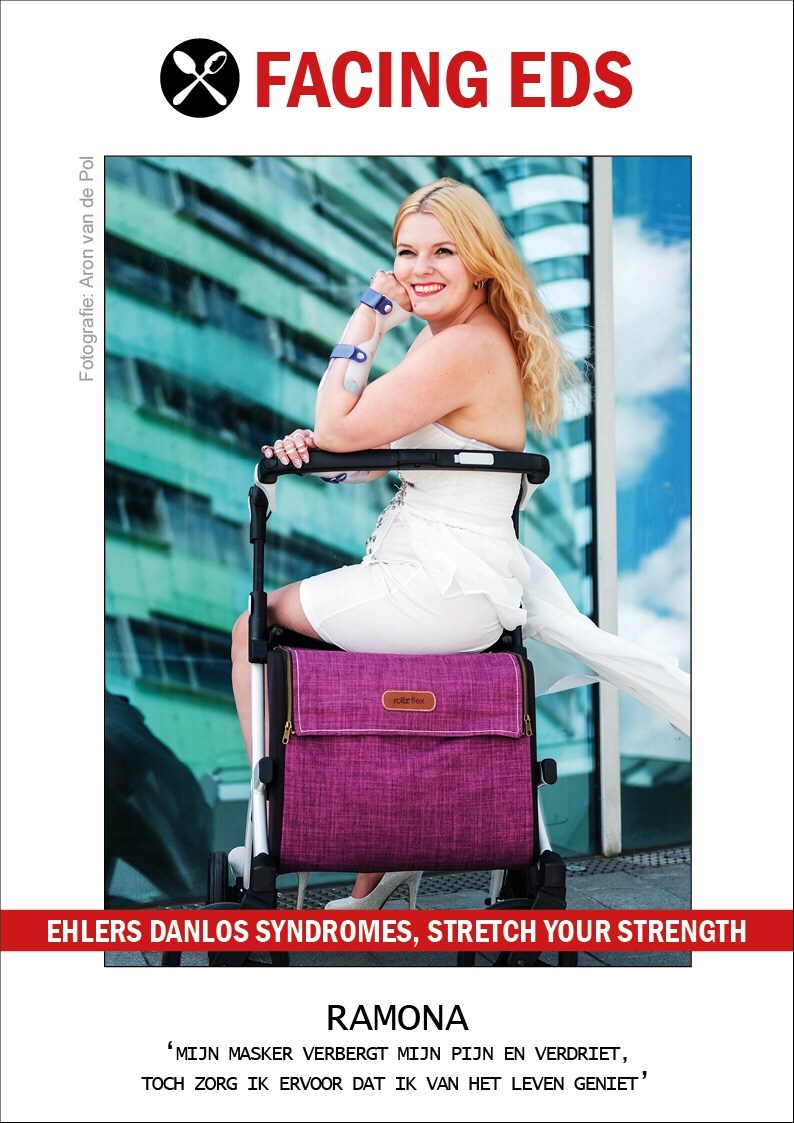 Ehlers Danlos Syndromes fotoshoot met rollator