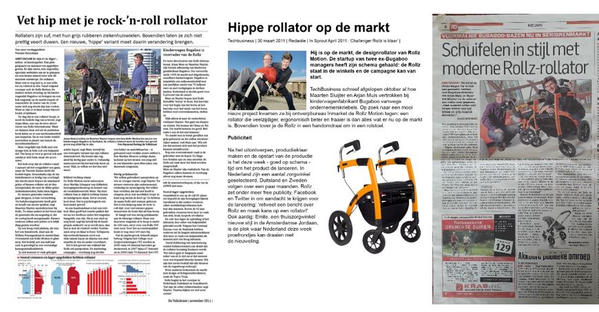 Hippe rollator in krantenartikelen