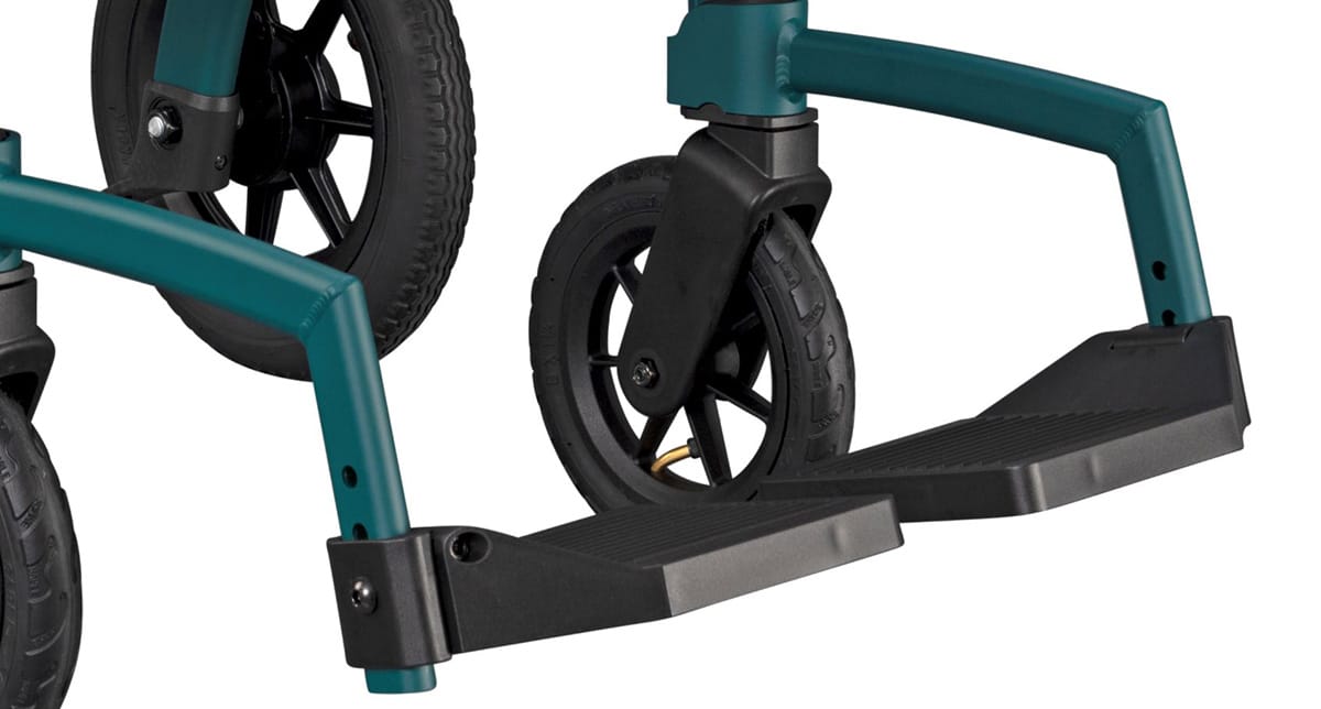 Verstelbare voetsteunen van de Rollz Motion Performance rolstoel