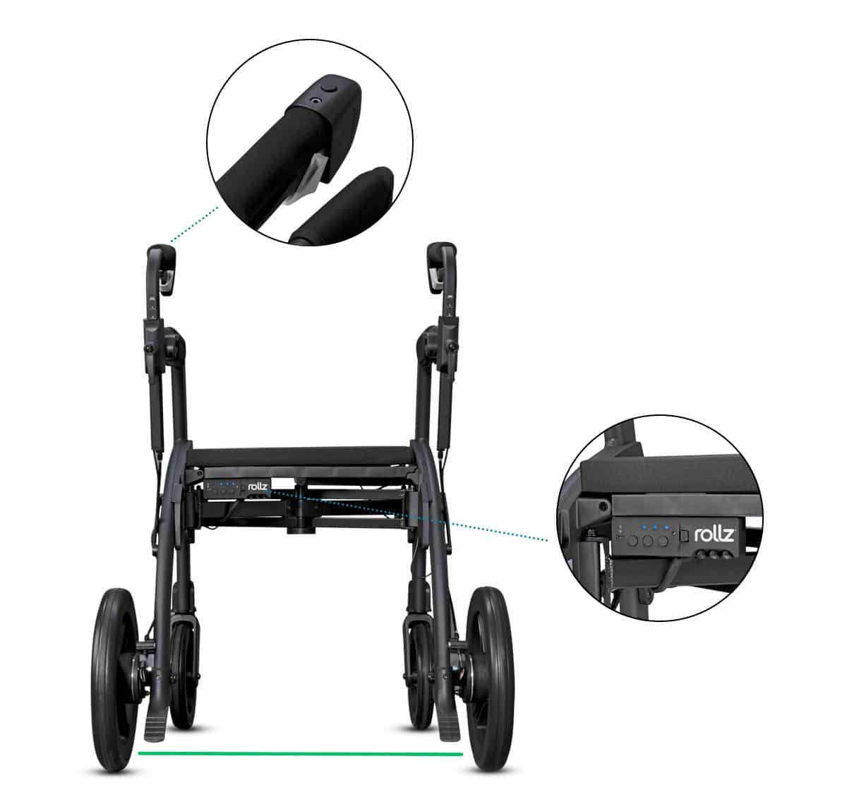 Handles and module of the Parkinson rollator