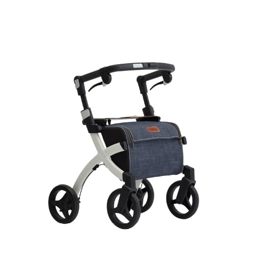 Rollz Flex klassieke rem, wit frame, denim grey tas, kleine maat