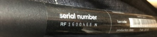 The Rollz Flex serial number is placed on the cross hinge underneath the seat.