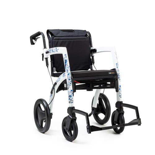 Rollz Motion Delft Blue - rollator rolstoel van voren in rolstoel vorm