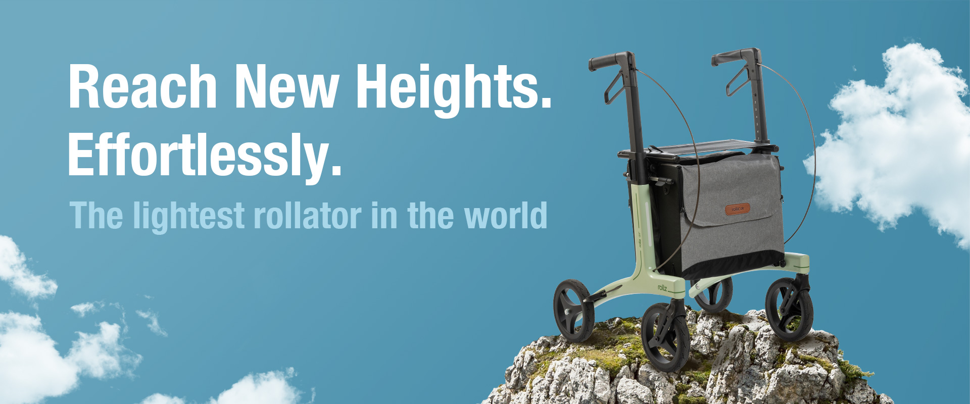 Lightweight rollator walker