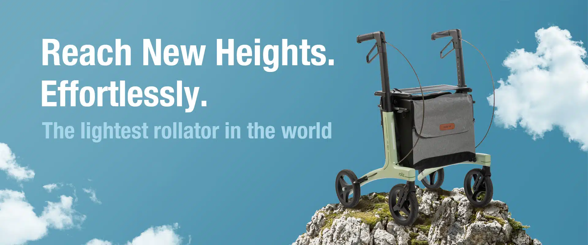 Lightweight rollator walker