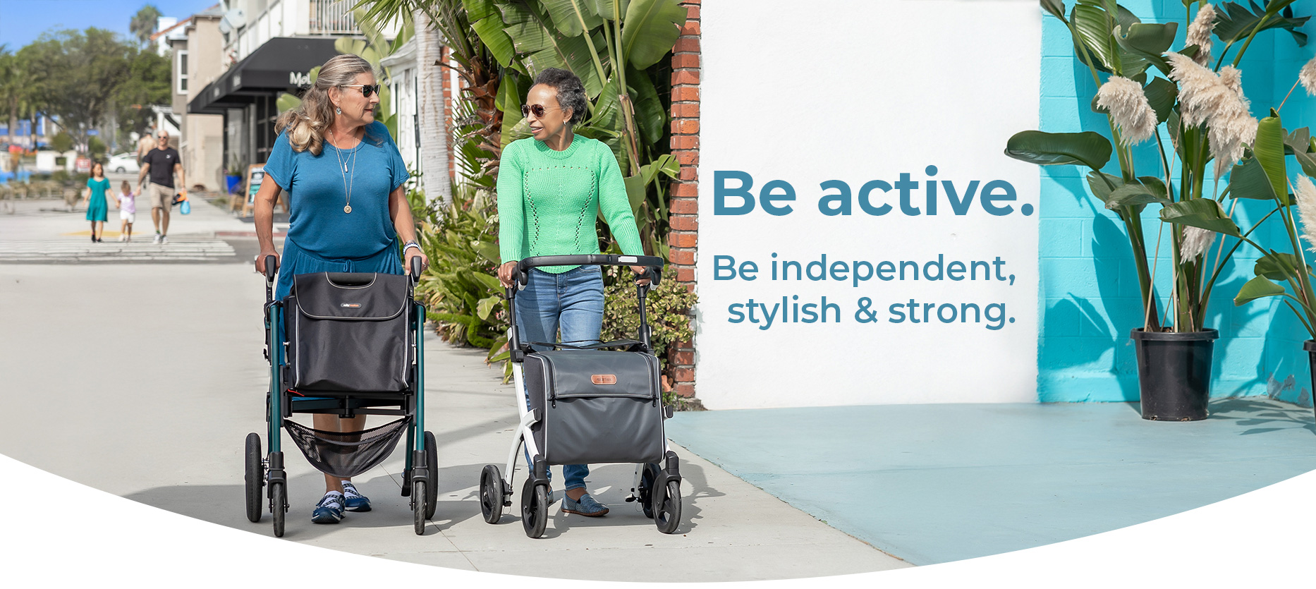 Rollator walkers used for stability